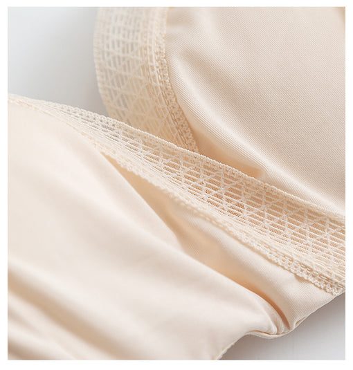 Minimizer Comfortable Gathering Seamless Sexy Lace Mulberry Silk Bow Triangle Wireless Underwear Bras & Bralettes [GDBR0086]