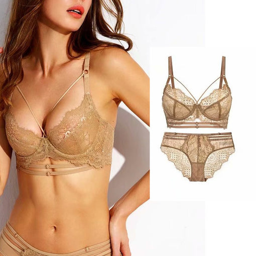 Lace Underwire Unlined Minimizer Bra & Panty Sets [BRPY0021]