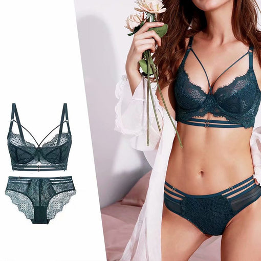 Lace Underwire Unlined Minimizer Bra & Panty Sets [BRPY0021]