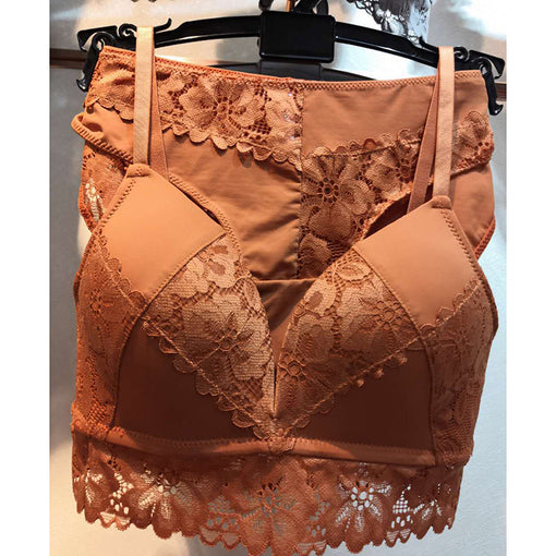 Lace Wireless Triangle Lightly Lined Bra & Panty Sets [BRPY0010]