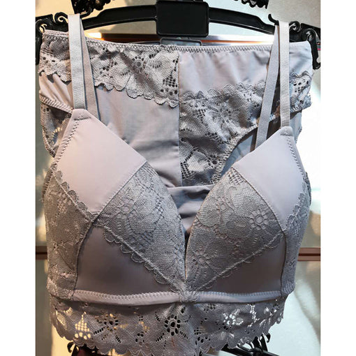 Lace Wireless Triangle Lightly Lined Bra & Panty Sets [BRPY0010]