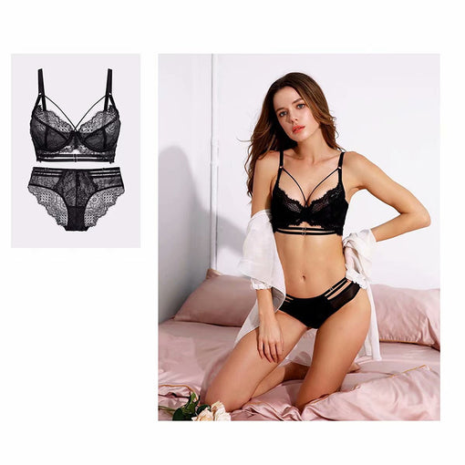 Lace Underwire Unlined Minimizer Bra & Panty Sets [BRPY0021]