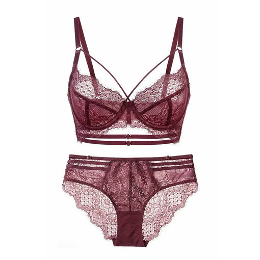 Lace Underwire Unlined Minimizer Bra & Panty Sets [BRPY0021]