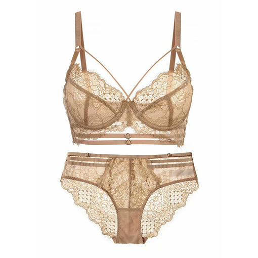 Lace Underwire Unlined Minimizer Bra & Panty Sets [BRPY0021]