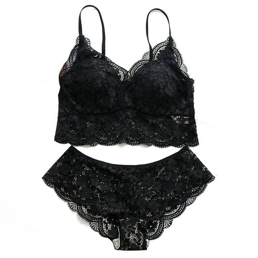 Minimizer Lace Mulberry Silk Elegant Wireless Tank Top Bra & Panty Sets [BRPY0029]