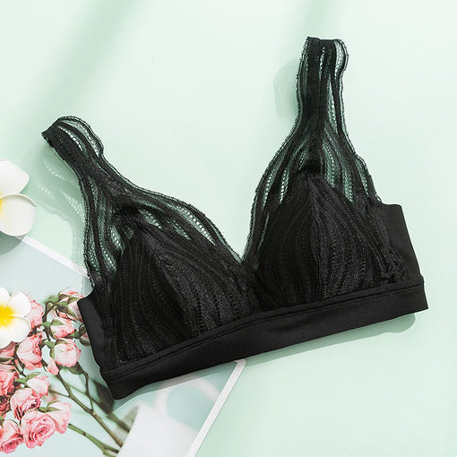 Minimizer Comfortable Sexy Lace Mulberry Silk Triangle Wireless Underwear Bras & Bralettes [GDBR0056]