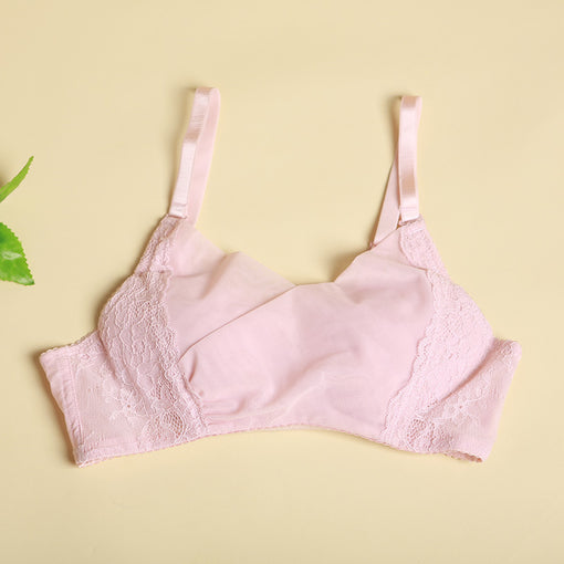 Gathering Breathable Sexy Lace Mulberry Silk Full Cup Wireless Underwear Bras & Bralettes [GDBR0069]