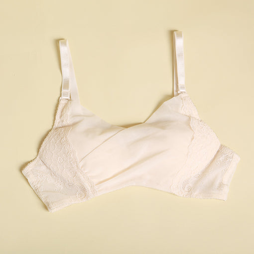 Gathering Breathable Sexy Lace Mulberry Silk Full Cup Wireless Underwear Bras & Bralettes [GDBR0069]