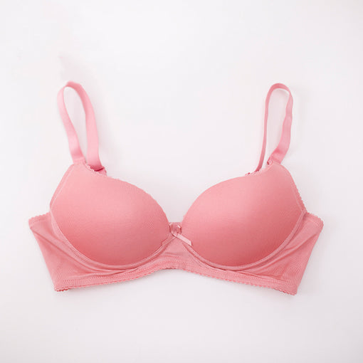 Gathering Seamless Simple Mulberry Silk Bow 1/2 Cup Wireless Underwear Bras & Bralettes [GDBR0071]