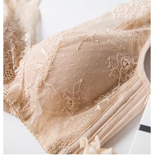Minimizer Comfortable Gathering Seamless Elegant Lace Mulberry Silk Full Cup Tank Top Tube Top Wireless Underwear Bras & Bralettes [GDBR0089]