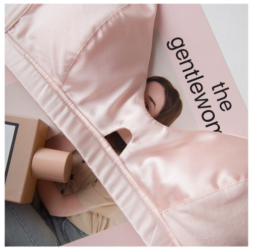 Comfortable Seamless Cute Mulberry Silk Cotton 3/4 Cup Wireless Underwear Bras & Bralettes [GDBR0090]