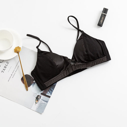 Comfortable Seamless Cute Mulberry Silk Cotton 3/4 Cup Wireless Underwear Bras & Bralettes [GDBR0090]
