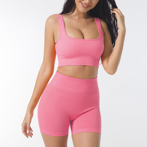 2pcs Seamless Lift Butt Yoga Sports Set Sports Bra Shorts [GTYG0018]