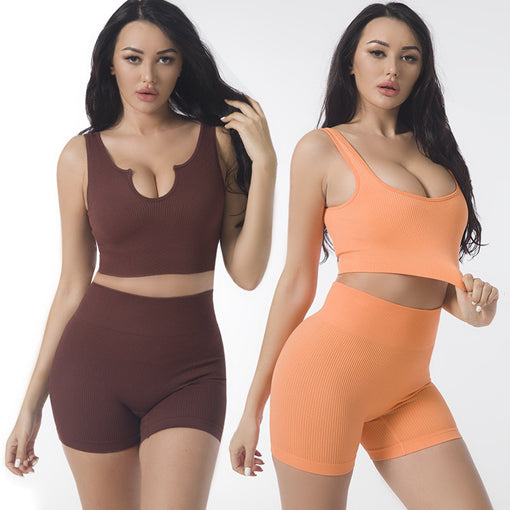 2pcs Seamless Lift Butt Yoga Sports Set Sports Bra Shorts [GTYG0018]