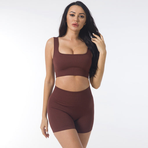 2pcs Seamless Lift Butt Yoga Sports Set Sports Bra Shorts [GTYG0018]