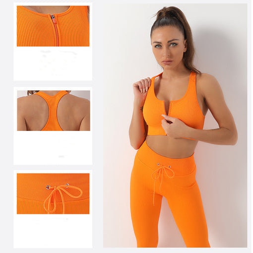 2pcs Seamless Anti-Vibration Yoga Sports Set Sports Bra Leggings [GTYG0025]