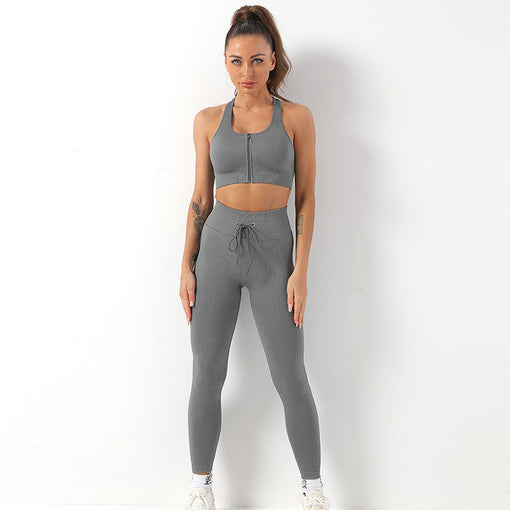 2pcs Seamless Anti-Vibration Yoga Sports Set Sports Bra Leggings [GTYG0025]