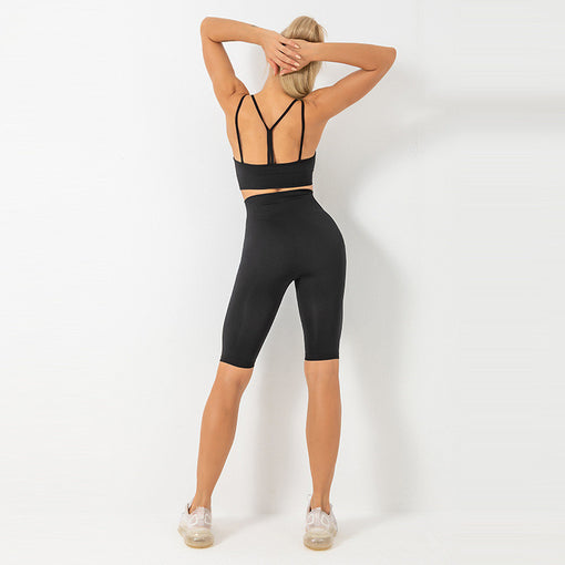 2pcs Seamless Lift Butt Quick-Drying Yoga Sports Set Sports Bra Shorts [GTYG0036]