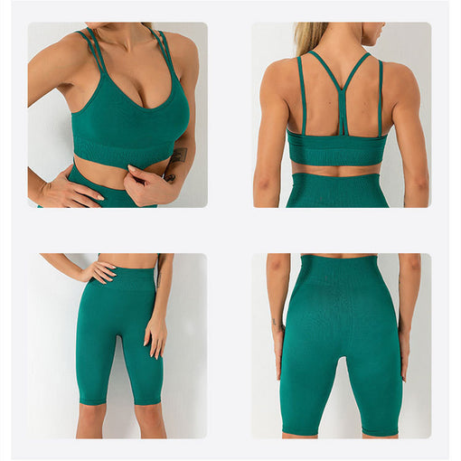 2pcs Seamless Lift Butt Quick-Drying Yoga Sports Set Sports Bra Shorts [GTYG0036]