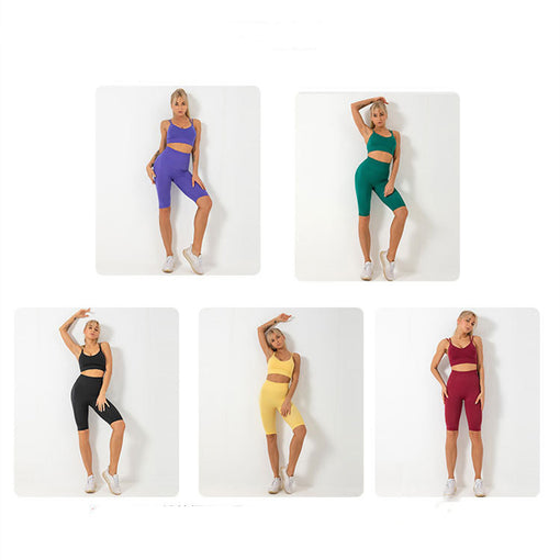 2pcs Seamless Lift Butt Quick-Drying Yoga Sports Set Sports Bra Shorts [GTYG0036]
