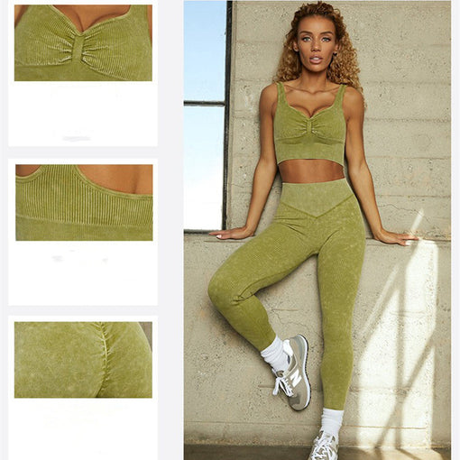 2pcs Lift Butt Yoga Sports Set Sports Bra Leggings [GTYG0038]