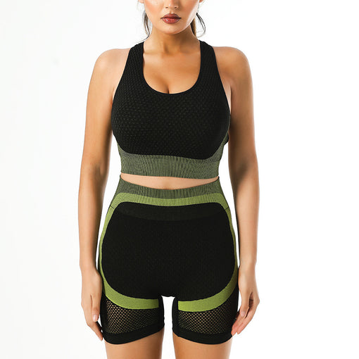 2pcs Lift Butt Anti-Vibration Yoga Sports Set Racer Back Shorts [GTYG0039]