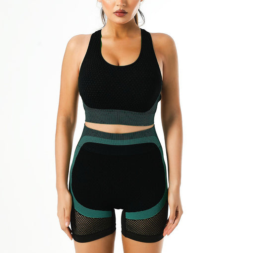 2pcs Lift Butt Anti-Vibration Yoga Sports Set Racer Back Shorts [GTYG0039]