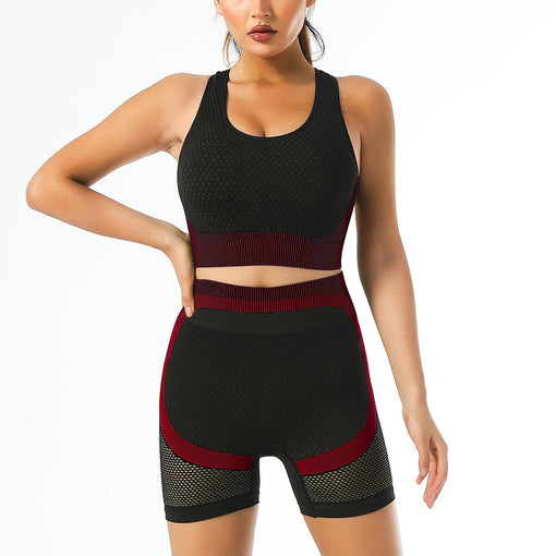 2pcs Lift Butt Anti-Vibration Yoga Sports Set Racer Back Shorts [GTYG0039]