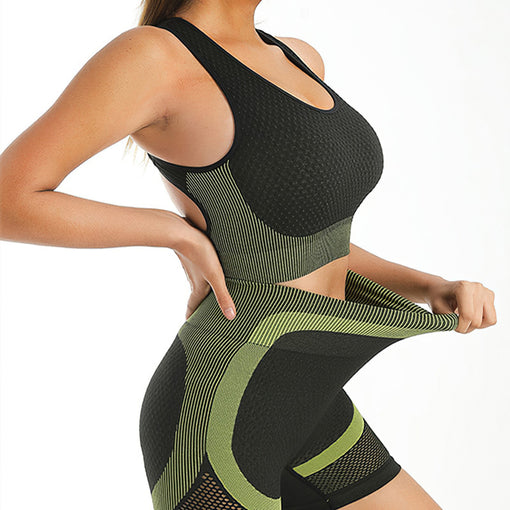 2pcs Lift Butt Anti-Vibration Yoga Sports Set Racer Back Shorts [GTYG0039]