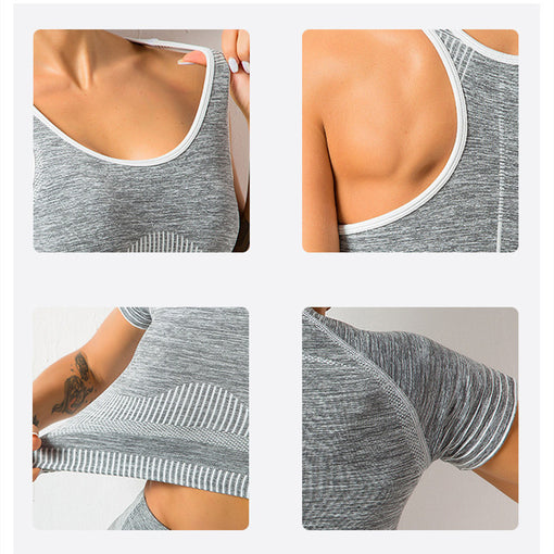 2pcs Seamless Yoga Sports Set Racer Back Shorts [GTYG0041]