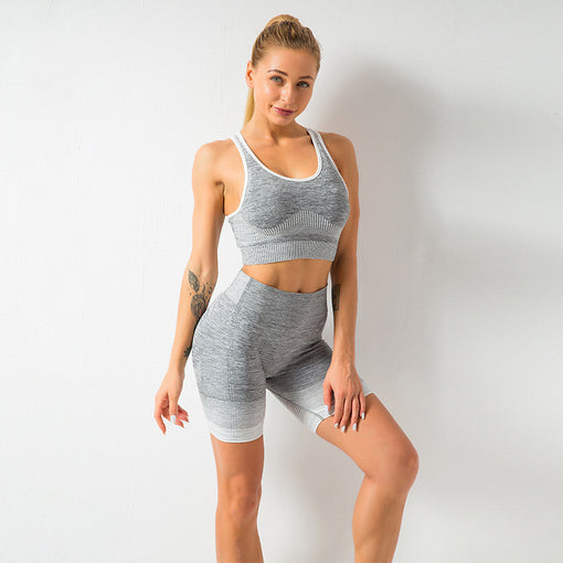 2pcs Seamless Yoga Sports Set Racer Back Shorts [GTYG0041]