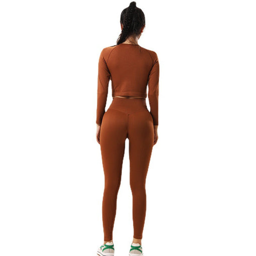 2pcs Lift Butt Quick-Drying Yoga Sports Set Long Sleeves Leggings [GTYG0045]