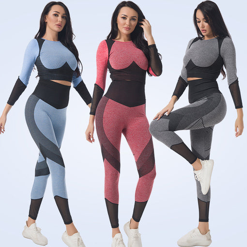 2pcs Lift Butt Yoga Sports Set Long Sleeves Leggings [GTYG0047]