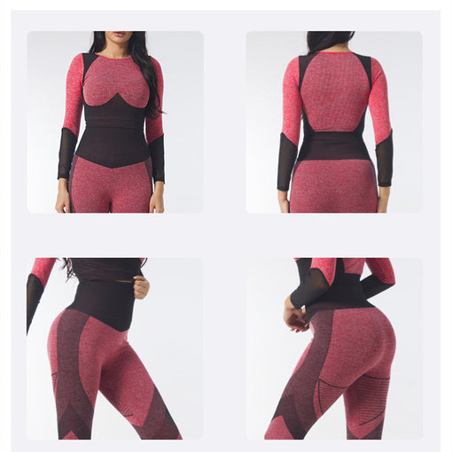 2pcs Lift Butt Yoga Sports Set Long Sleeves Leggings [GTYG0047]