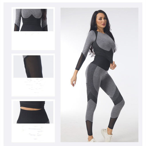 2pcs Lift Butt Yoga Sports Set Long Sleeves Leggings [GTYG0047]