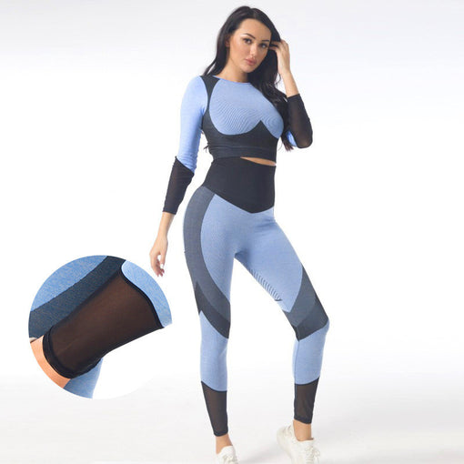 2pcs Lift Butt Yoga Sports Set Long Sleeves Leggings [GTYG0047]