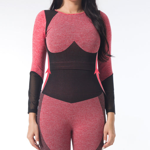 2pcs Lift Butt Yoga Sports Set Long Sleeves Leggings [GTYG0047]