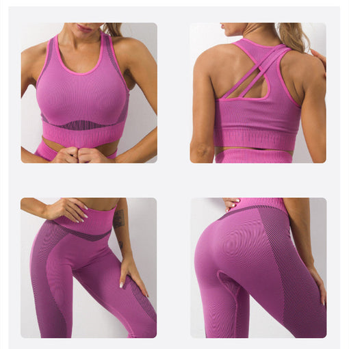 2pcs Lift Butt Anti-Vibration Yoga Sports Set Racer Back Leggings [GTYG0048]