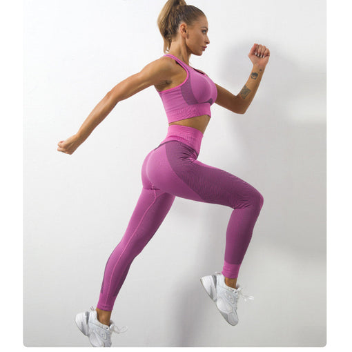 2pcs Lift Butt Anti-Vibration Yoga Sports Set Racer Back Leggings [GTYG0048]