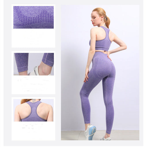 2pcs Seamless Yoga Sports Set Racer Back Leggings [GTYG0049]