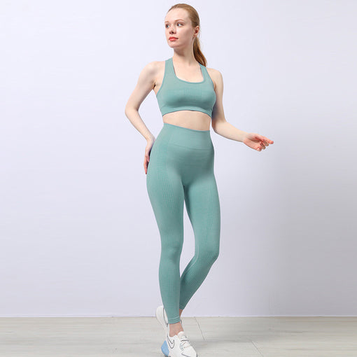 2pcs Seamless Yoga Sports Set Racer Back Leggings [GTYG0049]