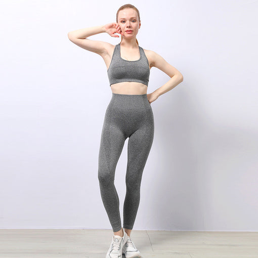 2pcs Seamless Yoga Sports Set Racer Back Leggings [GTYG0049]