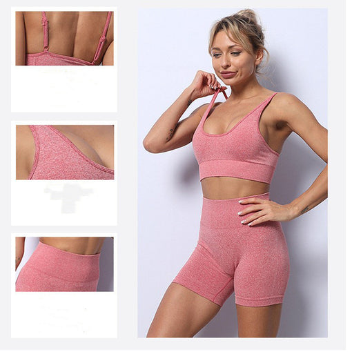 2pcs Seamless Yoga Sports Set Sports Bra Shorts [GTYG0058]