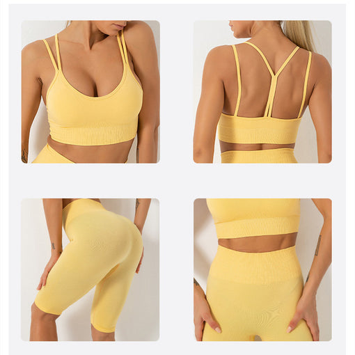 2pcs Seamless Quick-Drying Yoga Sports Set Sports Bra Shorts [GTYG0062]