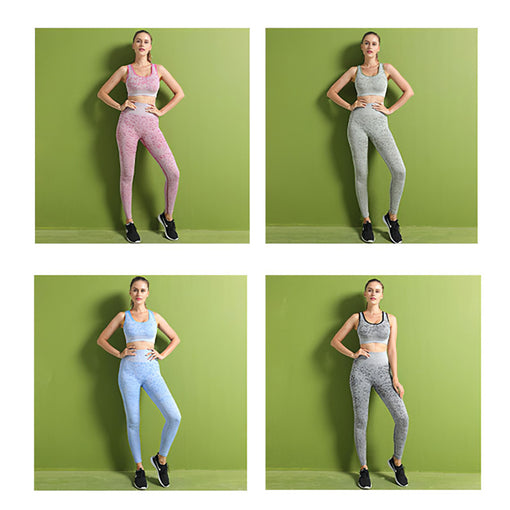 2pcs Lift Butt Anti-Vibration Yoga Sports Set Racer Back Leggings [GTYG0065]