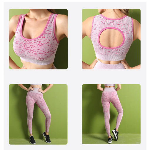 2pcs Lift Butt Anti-Vibration Yoga Sports Set Racer Back Leggings [GTYG0065]