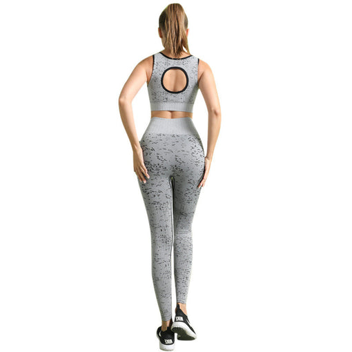 2pcs Lift Butt Anti-Vibration Yoga Sports Set Racer Back Leggings [GTYG0065]