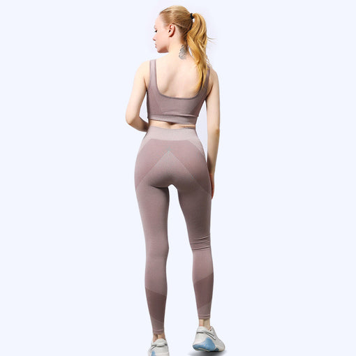 2pcs Quick-Drying Anti-Vibration Yoga Sports Set Racer Back Leggings [GTYG0066]