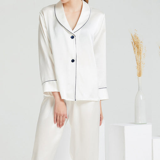19m/m Silk Pajamas Women's Long-Sleeved Trousers Elegant Loungewear [SLP0017]